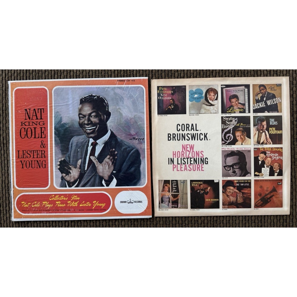 Lot Of 3 Nat King Cole Lester Young Vinyl/Shellac Records 33,78 RPM, 1 In Shrink - Picture 6 of 11